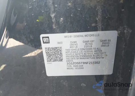 2022 Chevrolet Malibu Lt from USA, damaged, VIN 1G1ZD5ST9NF213302